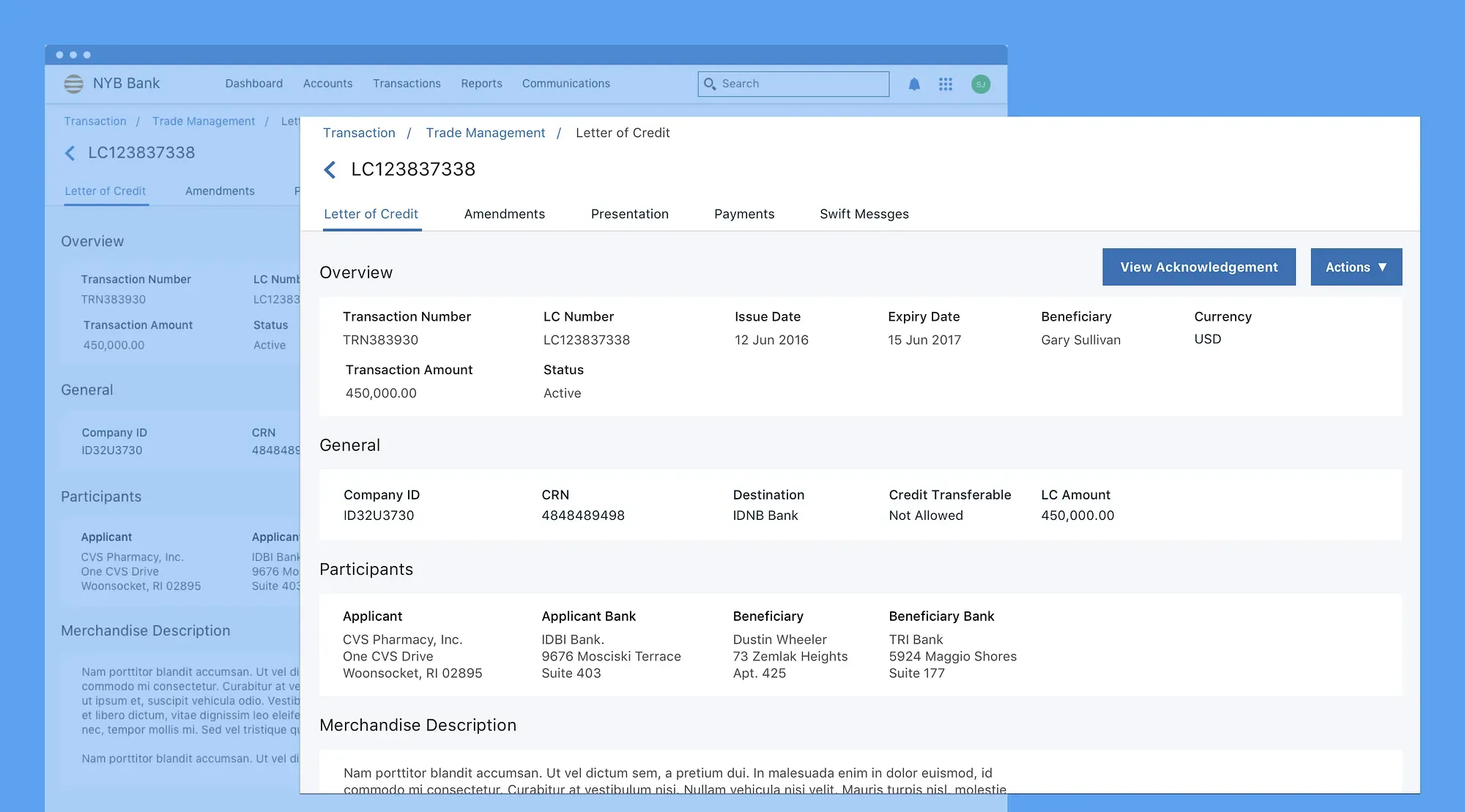 Transaction details