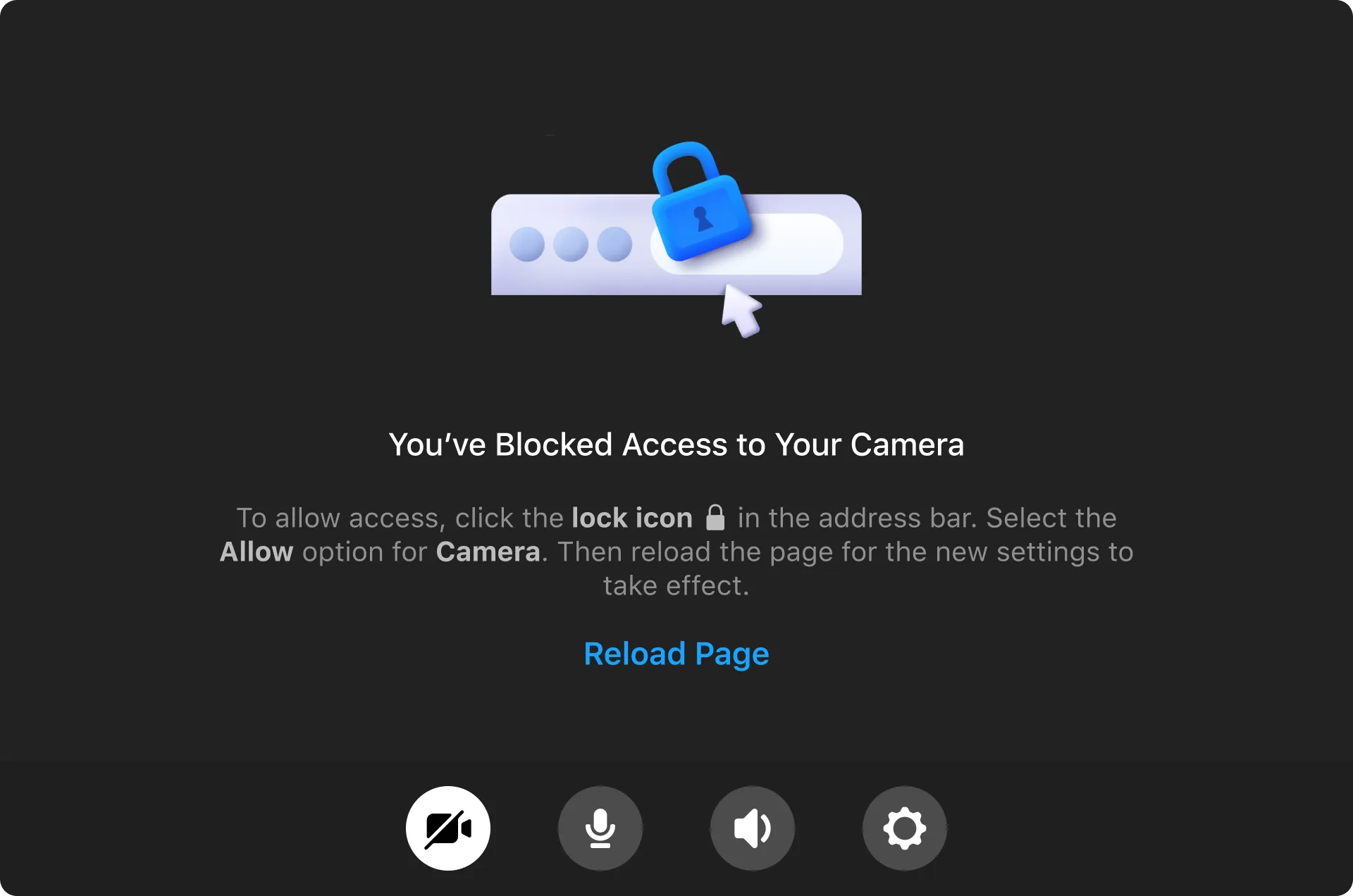 Illustration for unblocking Chrome media permission